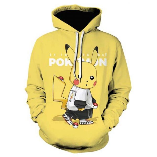 Pokemon Hoodie 3D printed Cute Pikachu Unisex adults and kids pokemonlogo buy online