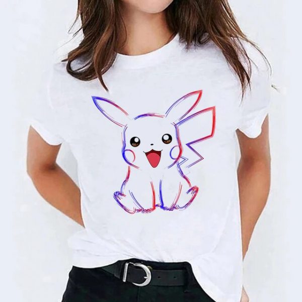 Pokemon Pikachu Colorful Art Beautiful Vogue T Shirt Women merch buy online