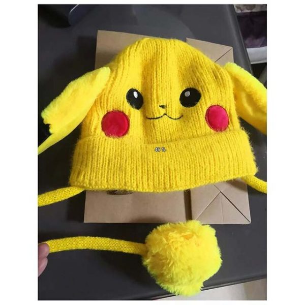 Pokemon Pikachu Yellow Knitted Winter Moving Ears Hat Plush For kids pokemonlogo aliexpress buy online