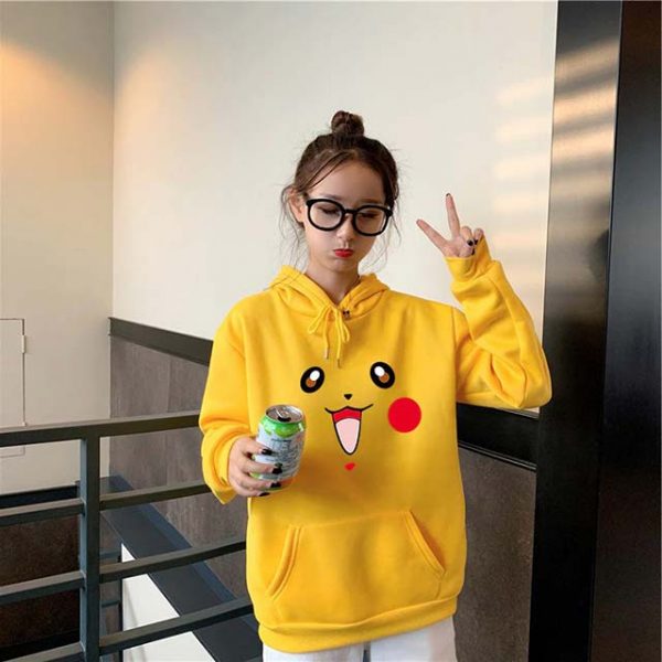 Pokemon Warm Pikachu Oversized Yellow Hoodie for Girls pokemonlogo buy online
