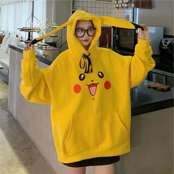 Pokemon Warm Pikachu Oversized Yellow Hoodie for Girls pokemonlogo ebay buy online
