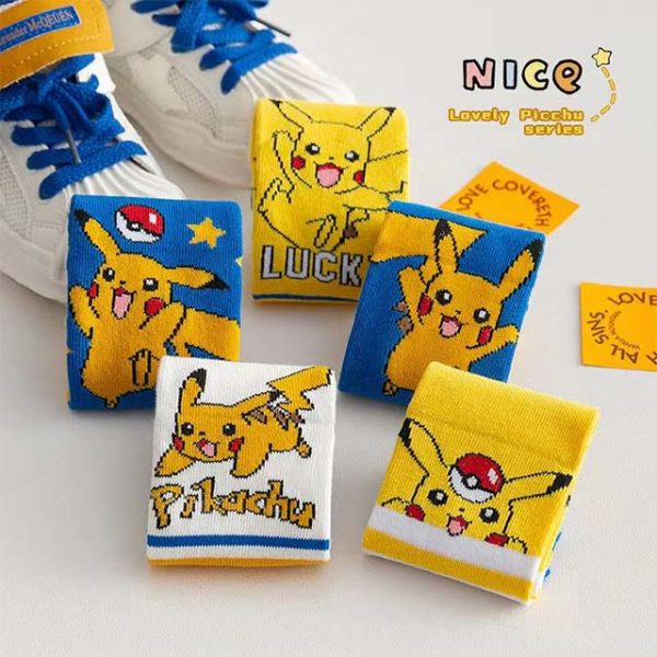 Pokemon Pikachu Printed Happy Mood Women Socks 5 pairs alibaba buy online